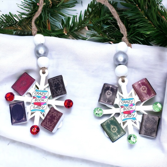 Crazy Book Lady Christmas Ornament: A Whimsical Tribute to Book Lovers! Handmade - Picture 14 of 16